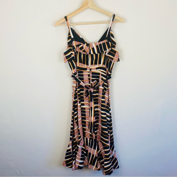 Ann Taylor Linen Patterned Wrap Dress Size 4P - Picture 2 of 13